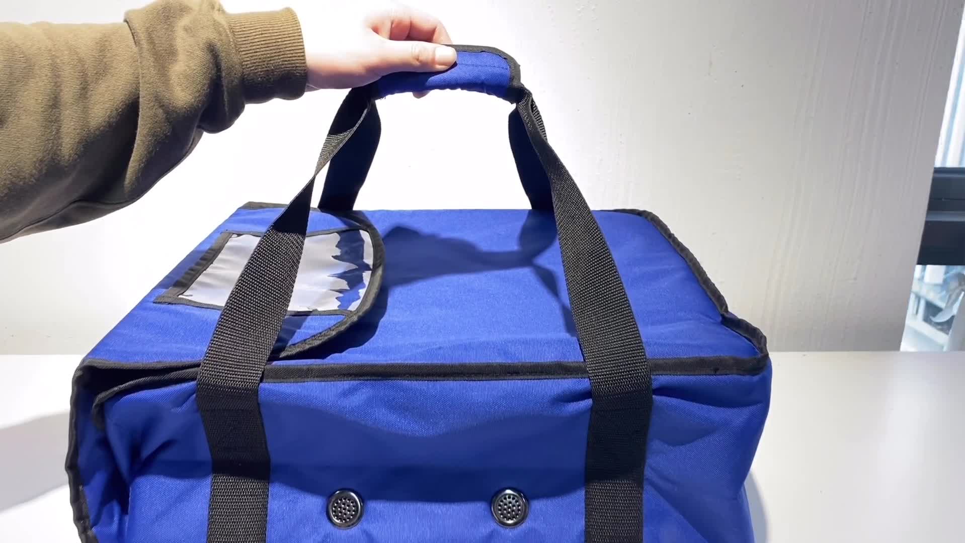 video thumbnail of METRO Professional Pizzabezorgtas, polyester, maat M, 42 x 42 x 16 cm, blauw