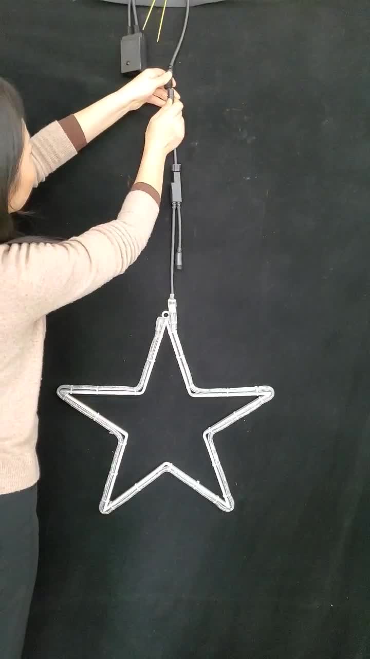 video thumbnail of METRO Professional Stella decorativa, alluminio/pvc/rame, 53 x 2 x 54 cm, 72 LED, 9,2 W, bianco caldo/freddo