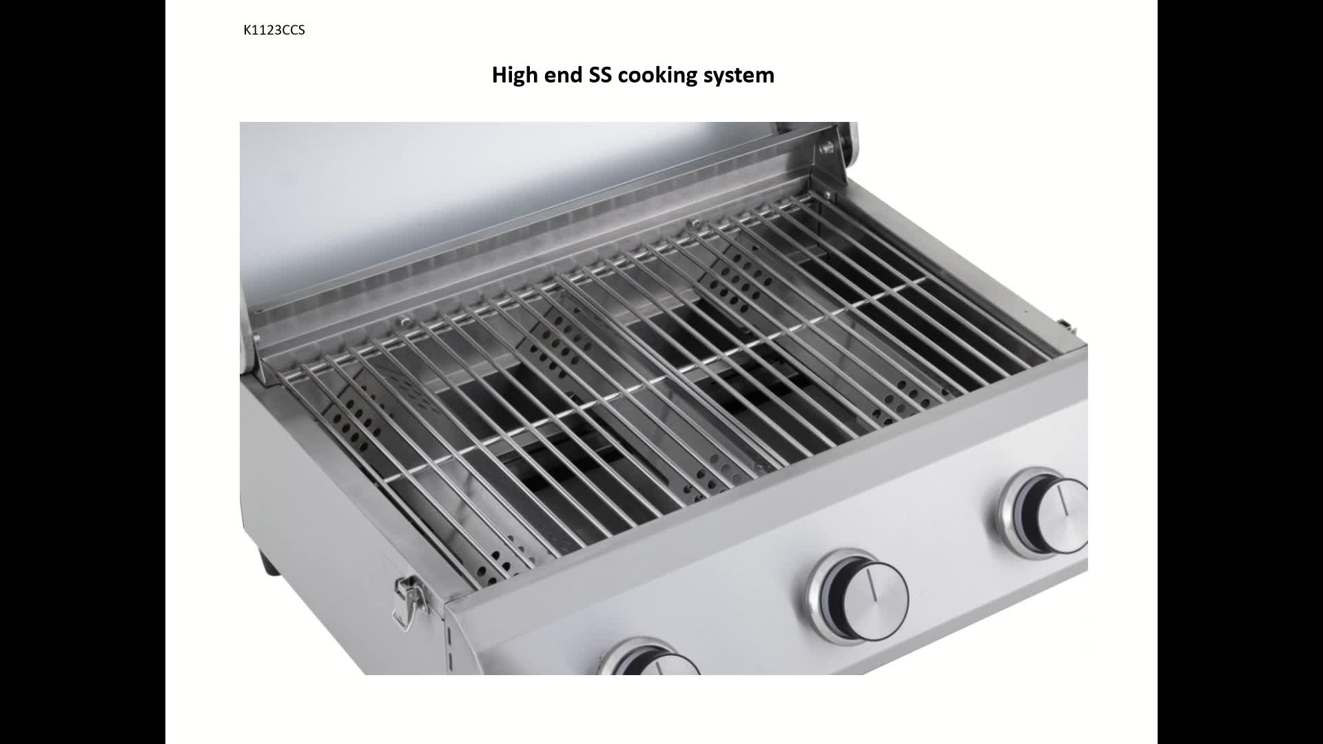 video thumbnail of Tarrington House 3-Brenner Tisch-Gasgrill Cathan, Grillfläche 32 x 52 cm, Edelstahl, silber